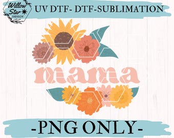 Mama Fall Florals PNG | Hand Drawn File | Mom