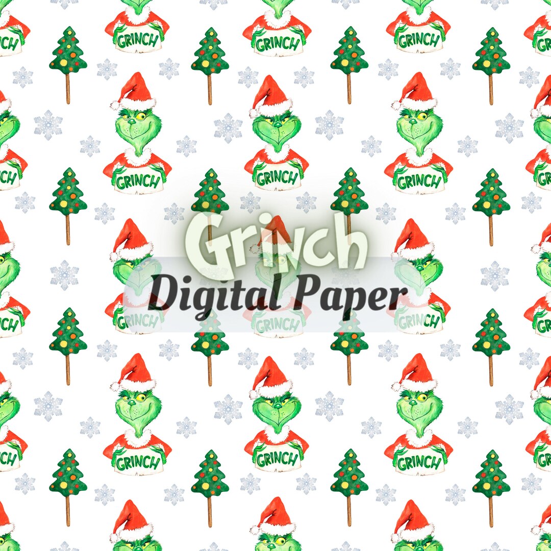 Grinch Digital Paper Grinch Prints for Tumblers Christmas - Etsy
