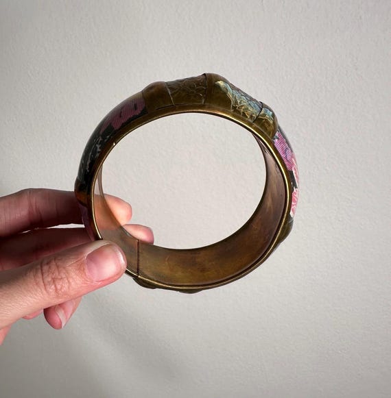 Vintage 1980s Boho Bangle Set: Mixed Material Woo… - image 7