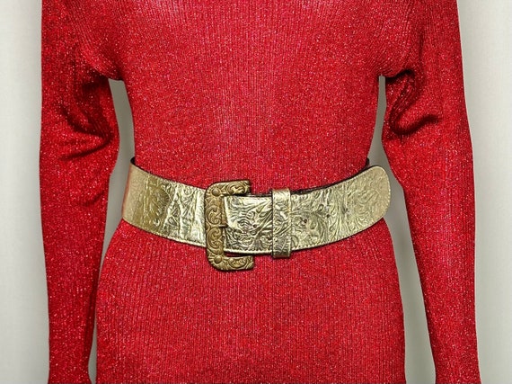Jenny & The Boys Vintage Leather Belt Vintage Jenny and the Boys Pink and Grey 80s Style Leather  main image 3