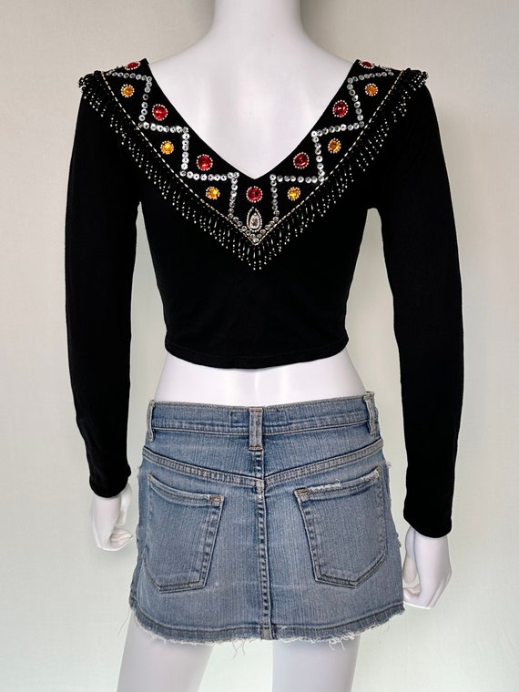 Vintage 1990s Contempo Casuals Black Jeweled Bead… - image 6