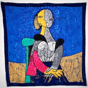 Vintage 1980s /1990s Picasso  Painting Vibrant Colors Large Scarf