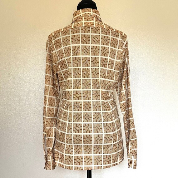 Vintage 1970s Novelty Crossword Puzzle buttondown sh… Gem