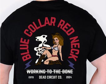 Blue Collar Graphic Tee | Lineman, Electrician, Welder, Plumber, Mechanic, Tradesmen, Union