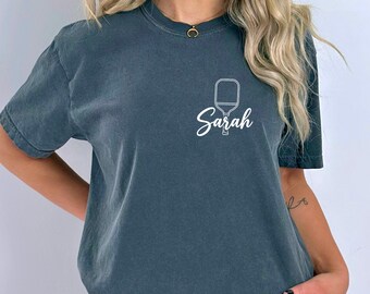 Personalized Pickleball Shirt, Custom Comfort Colors Pickelball Shirt, Womens Pickle Ball Tee