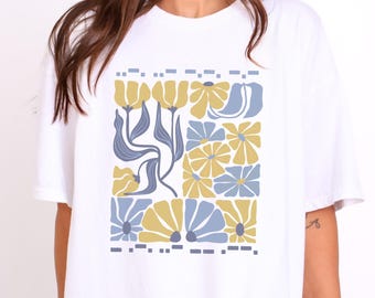 Floral Graphic Tee - Women's Modern Flower T-Shirt