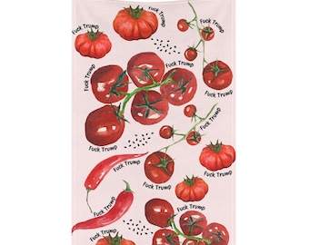 Tomato Summer Vibe Kitchen Towel, Anti Trump Home Decor