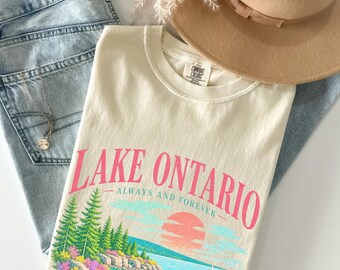 Maglietta Lake Ontario Forever Vintage Sailing a maniche lunghe Canada Patriotic Graphic Top FDT Name Change Not Approved Anti Trump Gift