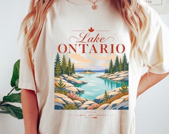 Lago Ontario Great Lakes Shirt Comfort Colors Canada Tee Golfo del Messico Maglietta anti-Trump discreta Maglietta da viaggio fdt Tee Canada Lover Tee