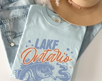 Maglietta da pesca dei Grandi Laghi del Lago Ontario, maglietta anti-Trump FDT, maglietta Comfort Colors Canada, maglietta anti-Trump discreta, maglietta da viaggio
