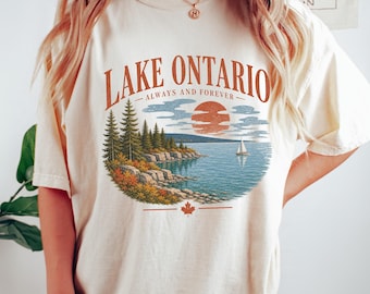 Maglietta vintage del Lago Ontario, Maglietta da attivista, Maglietta Comfort Colors Canada, Maglietta anti-Trump discreta, Maglietta da viaggio FDT