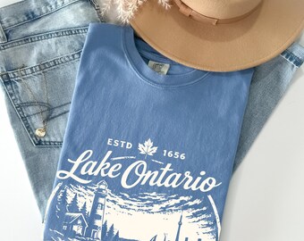 Maglietta Comfort Colors® Great Ontario Always and Forever Great Lakes T-Shirt Anti Trump Canada Tee, Canada Lover Gift Subtle Protest Tee