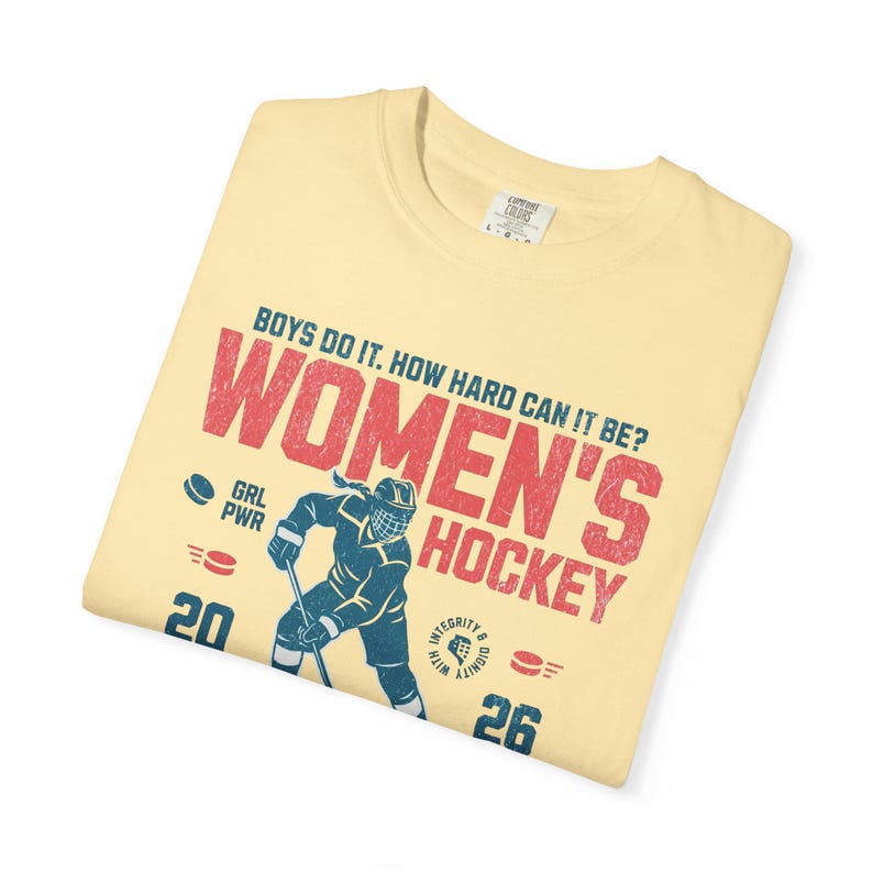 Comfort Colors Women's Hockey Shirt Hockey Game Day, Hockey Mom Tee, Hockey Lover Merch Feminist Women's Hockey Fan Top Women's Sport image 8