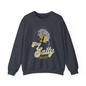 Stay Salty Anti ICE Crewneck, Protest Sweatshirt, Pro Democracy Top, Fck ICE Sweater Heather Sport Dark Navy