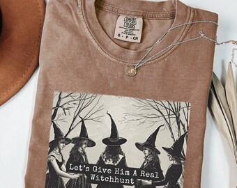 Witch Hunt Comfort Colors T-Shirt, Halloween Graphic Tee, Spooky Season Shirt