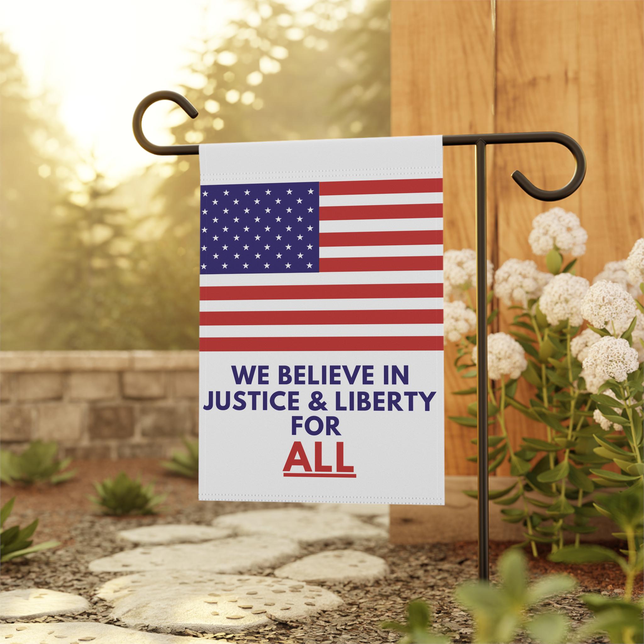 Discover Patriotic Pro Democracy House Banner, Anti MAGA American Flag, Justice & Liberty For ALL, United States Liberal Patriotic Outdoor Flag