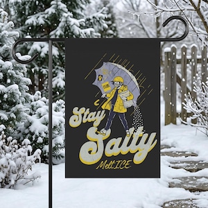 Anti ICE Stay Salty Garden Flag, House Banner, Abolish ICE Garden Flag, No One Is Illegal Garden Flag, Resistance Activist Decor, image 1