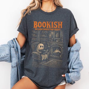 Funny Halloween Book Reader Shirt, Ghost Reading Book Shirt Book Lover Halloween Shirt Booktrovert Halloween Shirt Bookish Halloween Shirt