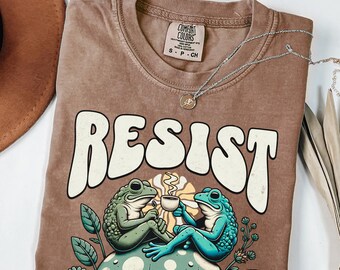 Frosch widerstehen Komfort Farben T-Shirt - Cottagecore Toadcore Grafik-T-Shirt