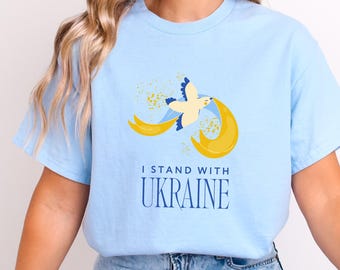 I Stand With Ukraine T-Shirt, Dove of Peace Tee, Support Ukraine Shirt