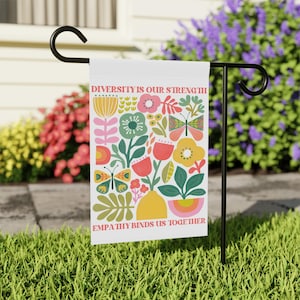 Diversity Garden Flag Subtle Resistance Garden Banner Anti-Trump Garden Flag, Equality Empathy Garden Flag Feminist Garden flag NO HARDWARE