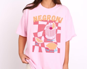 Koszulka z grafiką „Negroni Cocktail” – gin, campari, wermut – koszulka unisex dla miłośników drinków