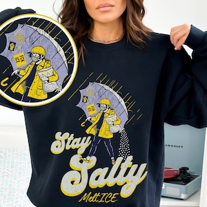 Stay Salty Anti ICE Crewneck, Protest Sweatshirt, Pro Democracy Top, Fck ICE Sweater Black
