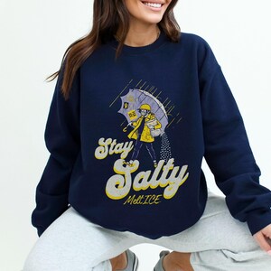 Stay Salty Anti ICE Crewneck, Protest Sweatshirt, Pro Democracy Top, Fck ICE Sweater Navy