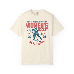 Comfort Colors Women's Hockey Shirt Hockey Game Day, Hockey Mom Tee, Hockey Lover Merch Feminist Women's Hockey Fan Top Women's Sport image 12