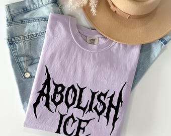 Abolish ICE Comfort Colors T-Shirt, Leftist Human Rights Tee
