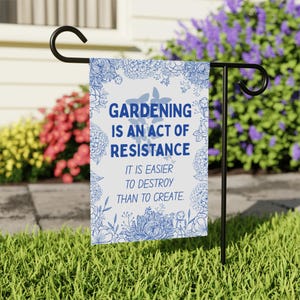 Subtle Anti-Trump Garden Flag Resist Fascism Garden Flag Community is Resistance Grow Plants Uproot Fascism Subtle Resistance Garden Banner