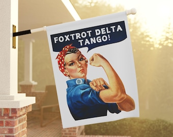 Rosie the Riveter Flag - We Can Do It - Patriotic Home Decor