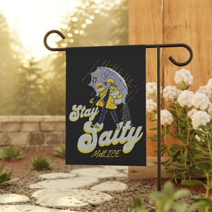 Anti ICE Stay Salty Garden Flag, House Banner, Abolish ICE Garden Flag, No One Is Illegal Garden Flag, Resistance Activist Decor, image 2