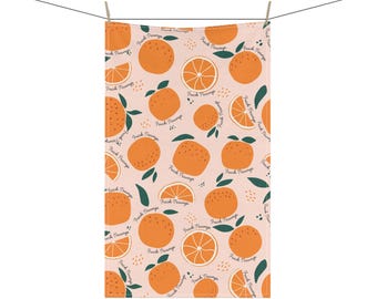 Linge de cuisine Humour politique - Linge à vaisselle orange à motifs d'agrumes