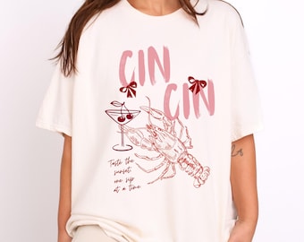 Cin Cin Lobster Graphic Tee - Funny Cocktail T-Shirt - Taste the Sunset