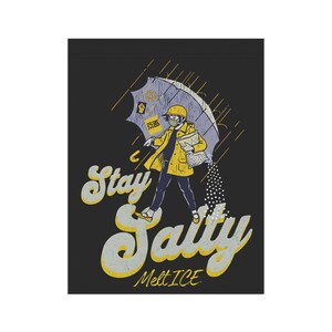 Anti ICE Stay Salty Garden Flag, House Banner, Abolish ICE Garden Flag, No One Is Illegal Garden Flag, Resistance Activist Decor, image 5
