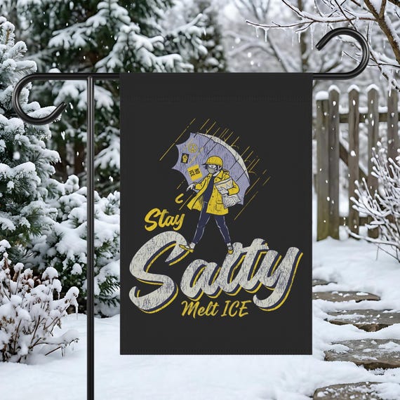 Anti ICE Stay Salty Garden Flag, House Banner, Abolish ICE Garden Flag, No One Is Illegal Garden Flag, Resistance Activist Decor,