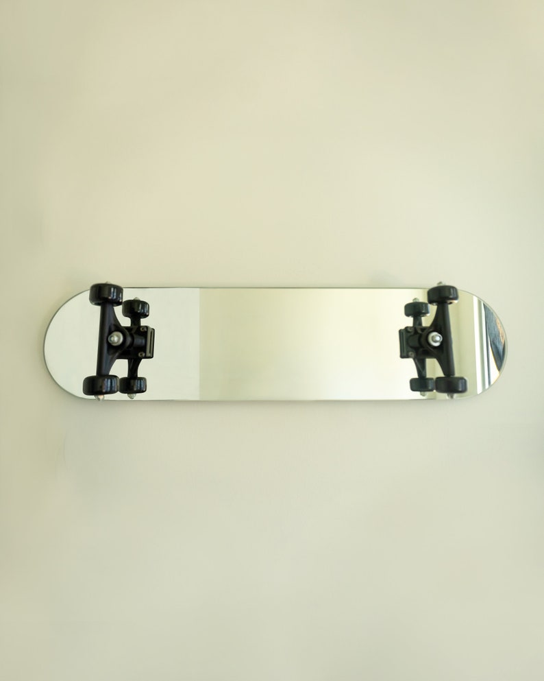 Skateboard Mirror Stainless Steel Skate Mirror With Real Etsy UK