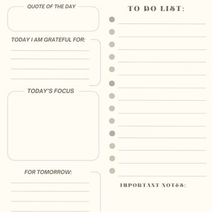 daily planner undated, simplied, digital instant downloadable, printable,