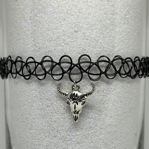 Skull w/ Horns Choker Necklace