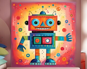 Roboter Wandkunst, Roboter druckbar, Kinderzimmer Dekor, Kinderzimmer Druck, Spielzimmer Dekor, Jungen Zimmer Druck, Roboter Kinderzimmer Poster, Kinderzimmer Dekor Kunst