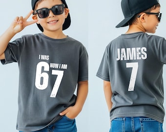 Funny six seven Shirt for birthday, Meme Six Seven Custom Gift for boys Graphic Tee, Viral 67 Meme Birthday T-Shirt, Birthday Boy 67