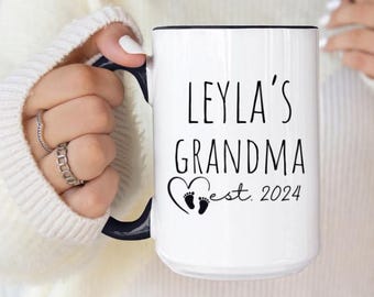 Personalized First Time Grandma Mug, New Grandma Gift, First Grandchild, New Grandma Gift, Christmas Gift Grandma Mug