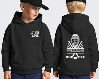 Custom Kids Hockey Hoodie T-shirts, Hockey Custom Name Sweatshirt, Youth Hockey Player Gifts Boy Girls Hockey Sweatshirt - Boys Hockey Gift