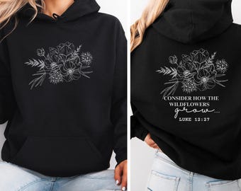 Christian Faith Hoodies for women, Trendy Christian Hoodie, Words on Back Hoodie, Jesus Loves You, Christian Apparel Merch Bible Verse Gifts