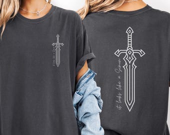 Quicksilver Simon Sword T-Shirt, Fantasy Book Lover Merch