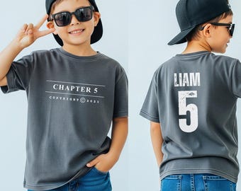 Boys Chapter 5 Birthday Shirt, Level 5 Unlocked Tee, Custom Age Gift