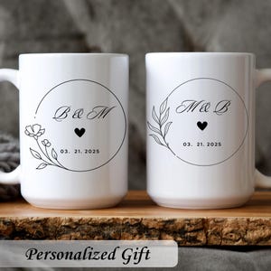 Personalized Engagement date Mug, Custom Newly Engaged Gift Mug, Engagement Gift, Wedding Gift for Couple, Bridal Shower Gifts