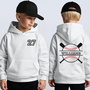 Custom Youth Baseball Hoodie or shirt, Kids Boys Girls Baseball Sweatshirt, Baseball Player Gift, Basketball player Hoodie Teens Boys girls