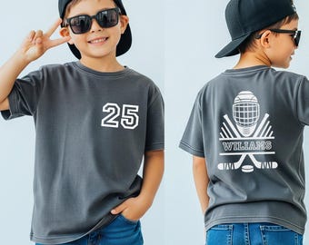 Custom Hockey Shirt Kids Name and number, Personalized Hockey Gifts for kids Boys Girls